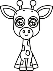 Doodle cute illustration. Kawaii characters for childrens coloring book