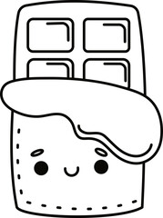 Doodle cute illustration. Kawaii characters for childrens coloring book