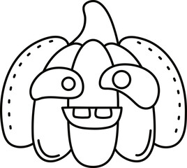 Doodle cute illustration. Kawaii characters for childrens coloring book