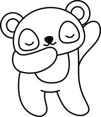 Doodle cute illustration. Kawaii characters for childrens coloring book