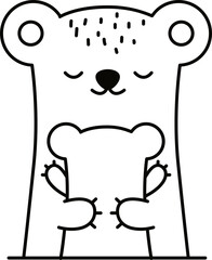 Doodle cute illustration. Kawaii characters for childrens coloring book