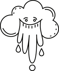 Doodle cute illustration. Kawaii characters for childrens coloring book