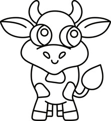 Doodle cute illustration. Kawaii characters for childrens coloring book