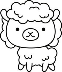 Doodle cute illustration. Kawaii characters for childrens coloring book