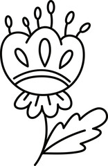 Fototapeta premium Doodle cute illustration. Kawaii characters for childrens coloring book