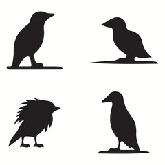 Baboon silhouettes and icons. Black flat color simple elegant Baboon animal vector and illustration.