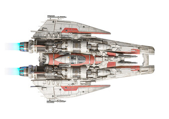 ufo fighter jet in top view