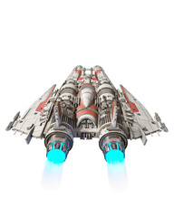 ufo fighter jet is passing by and going away in cool rear view
