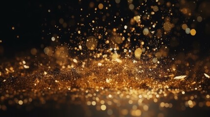 Abstract gold background, gold blurred glitter. Grunge style. Generative AI