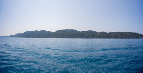 Panoramic view of Kekova Island from Kekova Bay.