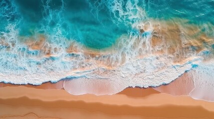 Fototapeta na wymiar Aerial view of ocean waves. Aerial photography. AI generated