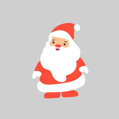 Santa Claus. Cartoon holiday character on grey background.