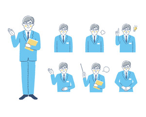 案内係の男性の表情_h-R　バリエーションセット