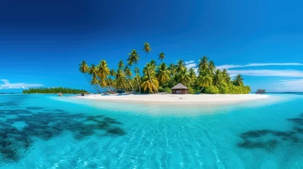 Foto auf Acrylglas Tropical island in the sea. AI generated ©  AKA-RA