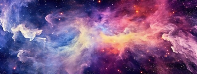 Obraz na płótnie Canvas Colorful space galaxy cloud, nebula. Abstract background. Generative AI