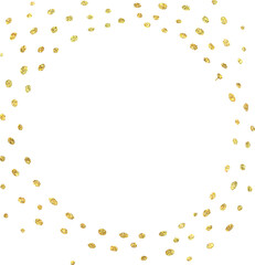Golden circle frame with shiny glitter