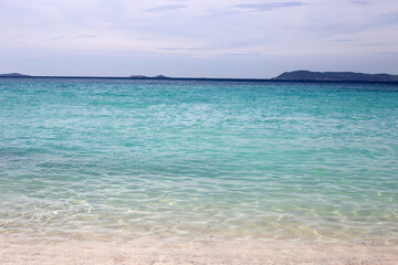 Blue sea water surface texture. Blue ocean summer