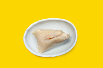 Chinese rice dumpling (zongzi) on white background.