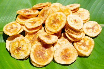 Banana stuffed with tamarind. Fruit snack