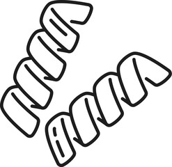 Busiate typical sicilian organic pasta outline icon. Vector italian cuisine food, traditional Italy food, spiral shape macaroni