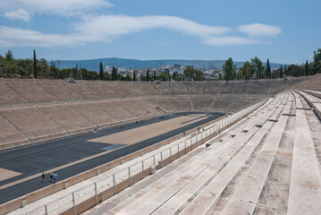 Athens, Greece / April 2025: The Panathenaic stadium, Kallimarmaro