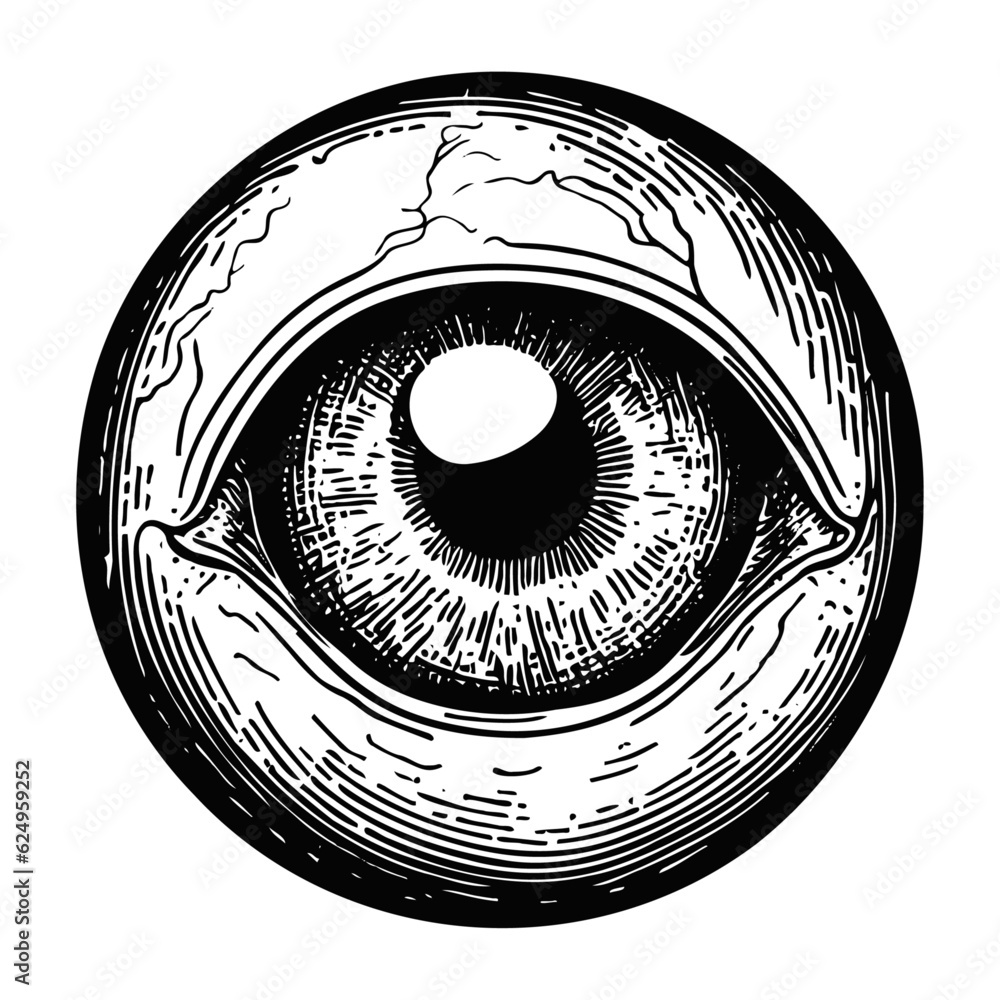 Wall mural eyeball emblem sketch