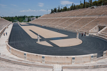 Athens, Greece / April 2025: The Panathenaic stadium, Kallimarmaro