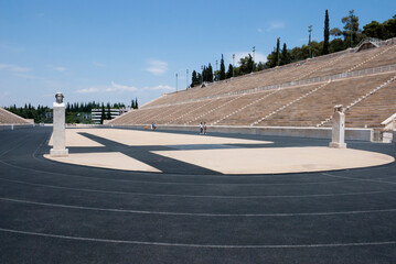 Athens, Greece / April 2025: The Panathenaic stadium, Kallimarmaro