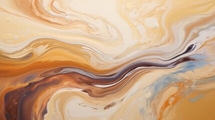Colorful pastel swirl of brown and beige marble, abstract background. Generative AI
