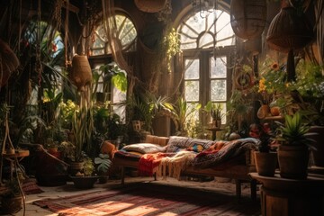 Obraz premium sentimental interior with collections of memories and family values. organized chaos Cluttercore with memories and family values with generative AI. 