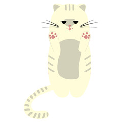 cat 2d drawing  on white background