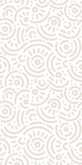 Seamless doodle geometric pattern. Abstract modern background with circles and curves. Hipster Memphis style.