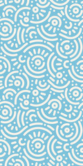 Seamless doodle geometric pattern. Abstract modern background with circles and curves. Hipster Memphis style.