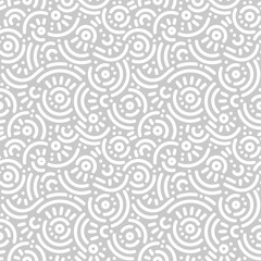 Seamless doodle geometric pattern. Abstract modern background with circles and curves. Hipster Memphis style.