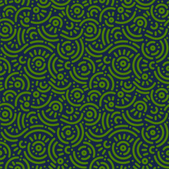 Seamless doodle geometric pattern. Abstract modern background with circles and curves. Hipster Memphis style.
