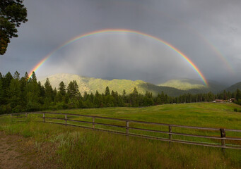 Rainbow Over Pasture in Montana