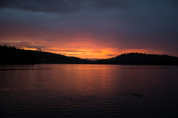 Obraz premium Sunset over Bryant Pond in Maine