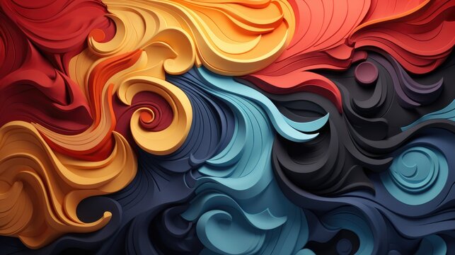 A close up of a colorful background with swirls. Generative AI.