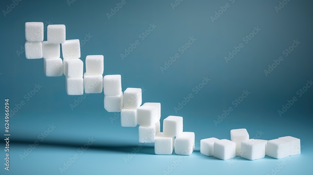 Poster a stack of sugar cubes sitting on top of each other. generative ai.