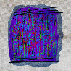 Abstract scribbles, wrapped in watercolor ink, given a purple color impresses authority, giving a sense of pride to the owner.