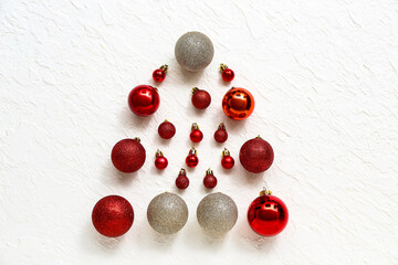Christmas tree made of balls on white background