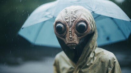 Fototapeta premium Alien Enigma: Mysterious Creature from Another World Generative AI