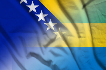 Bosnia and Herzegovina and Gabon national flag transborder contract GAB BIH