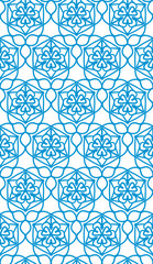 Blue Heart Shaped Roses Seamless Pattern on White 