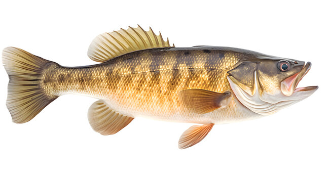 Largemouth Bass Fish Isolated On Transparent Background
