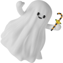 Halloween White Ghost 3d Illustration