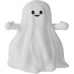 Halloween White Ghost 3d Illustration