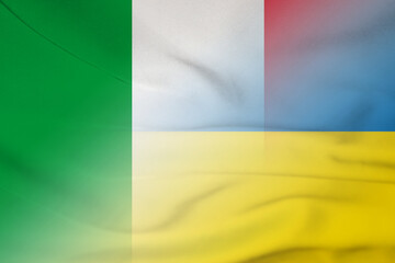 Italy and Ukraine national flag international contract UKR ITA