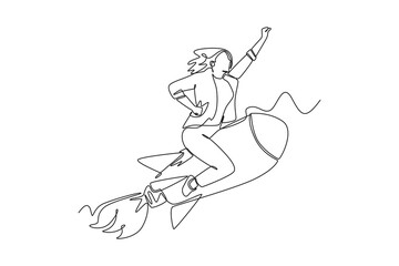 Single one line drawing concept of productivity boosting. Continuous line draw design graphic vector illustration.