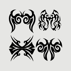 abstract wings tattoo design.  abstract wings for print and cutting sticker